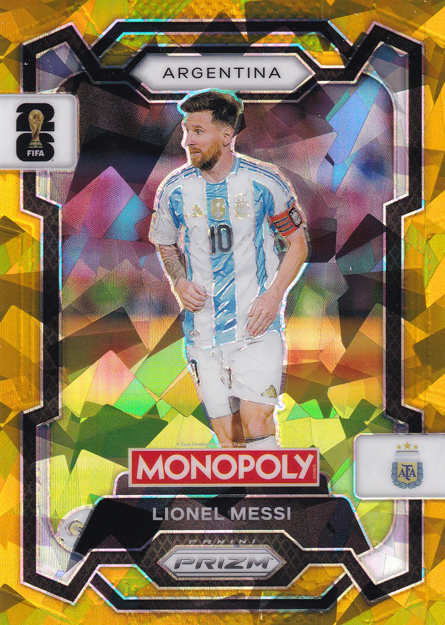 Lionel Messi Gold Cracked Ice Prizm