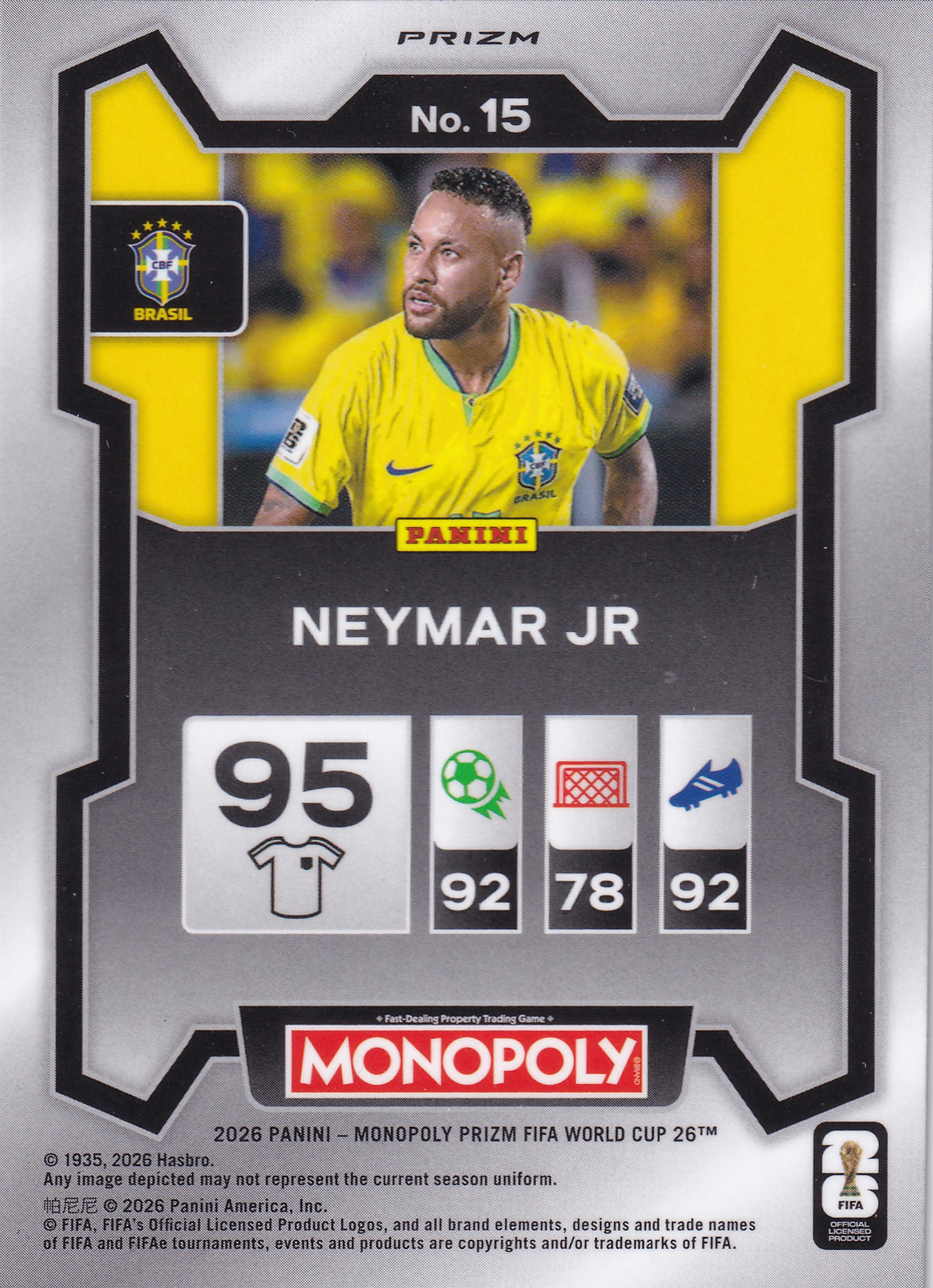 Neymar JR Gold Cracked Ice Prizm