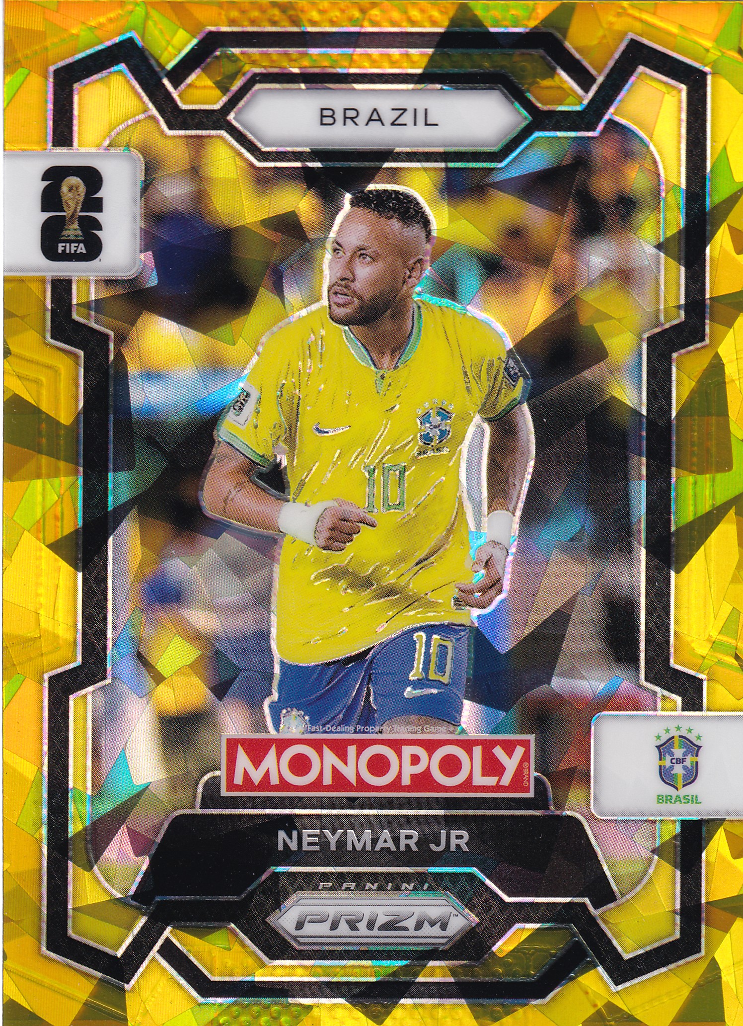 Neymar JR Gold Cracked Ice Prizm