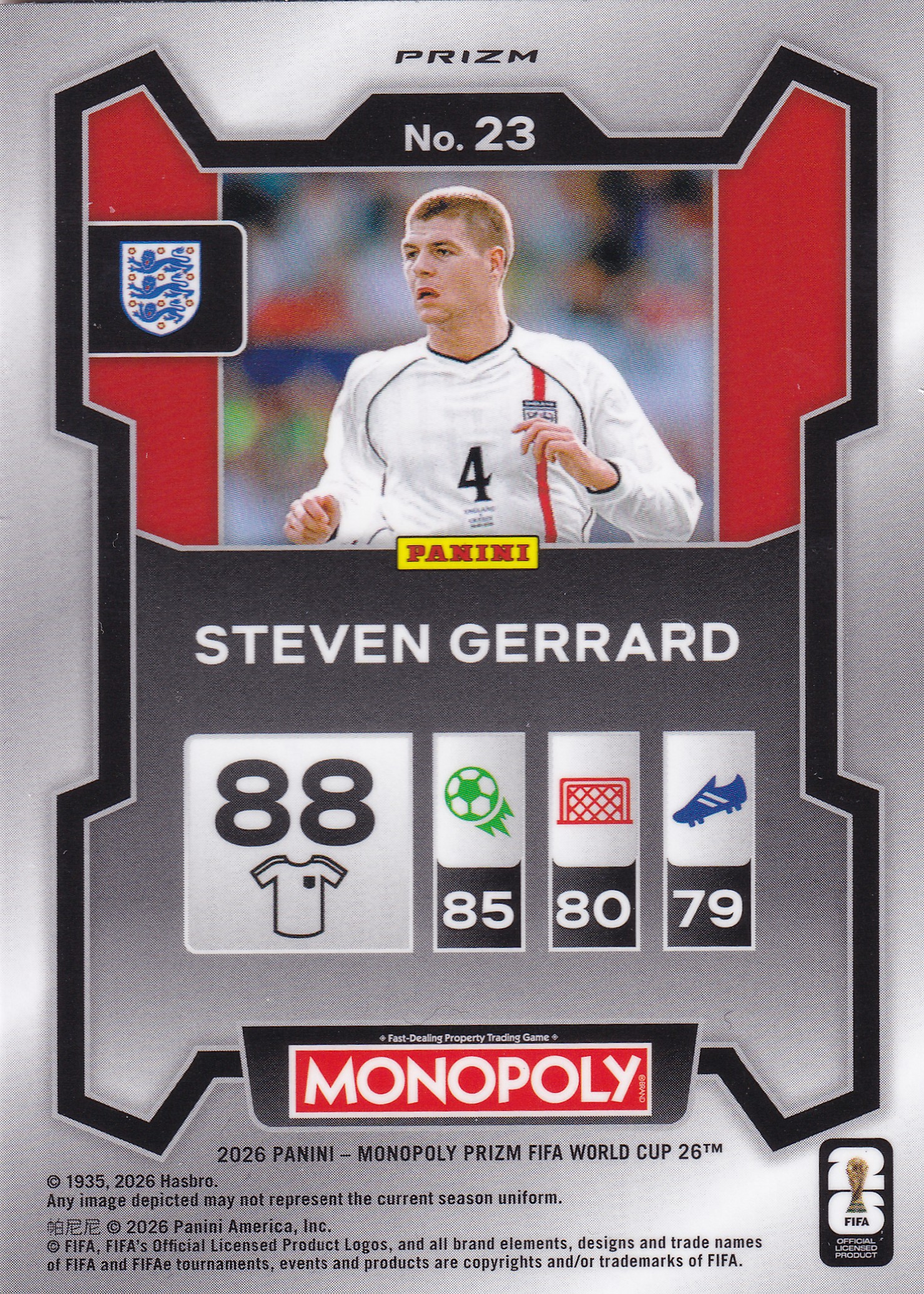Steven Gerrard Gold Cracked Ice Prizm