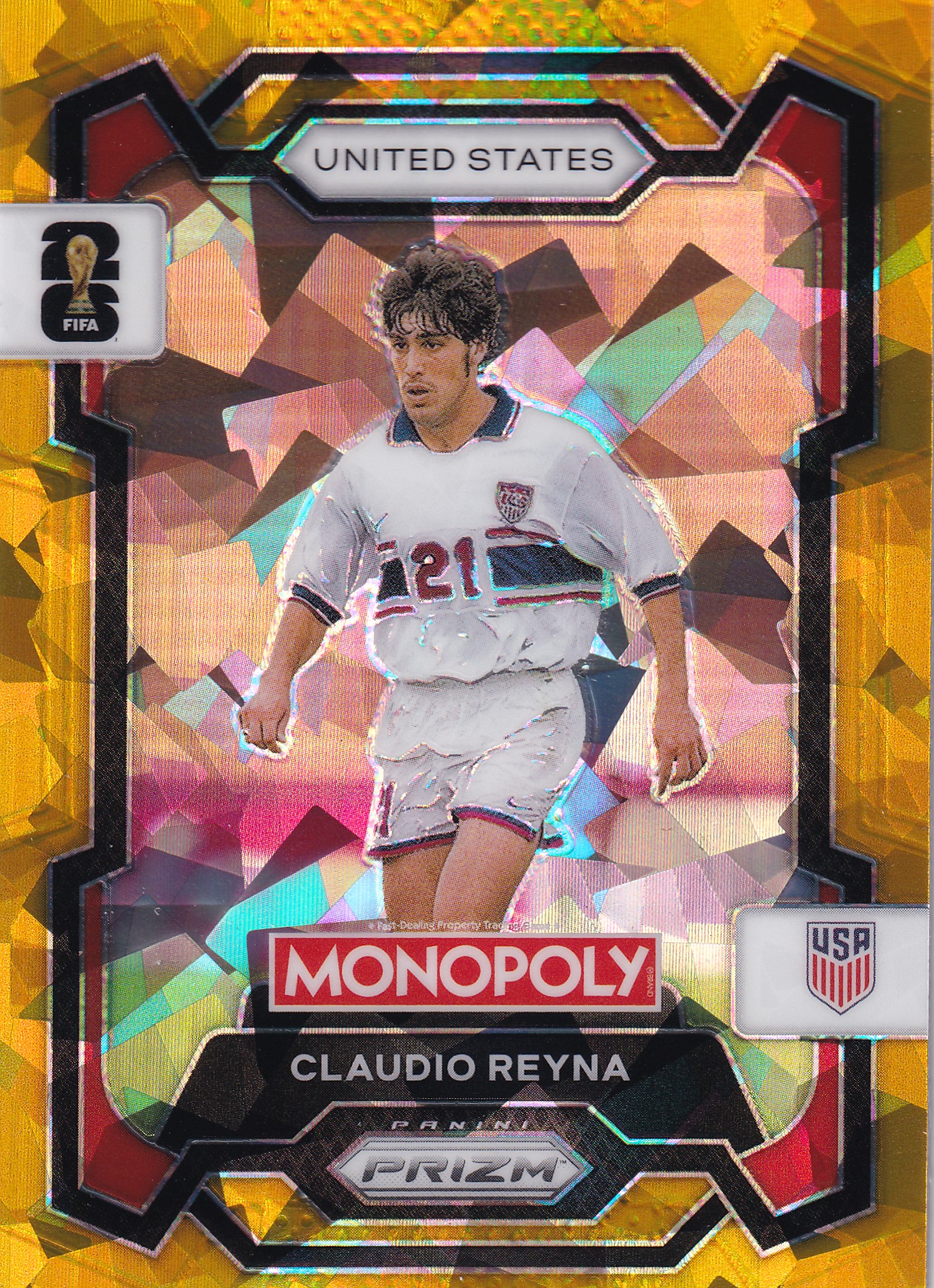 Claudio Reyna Gold Cracked Ice Prizm
