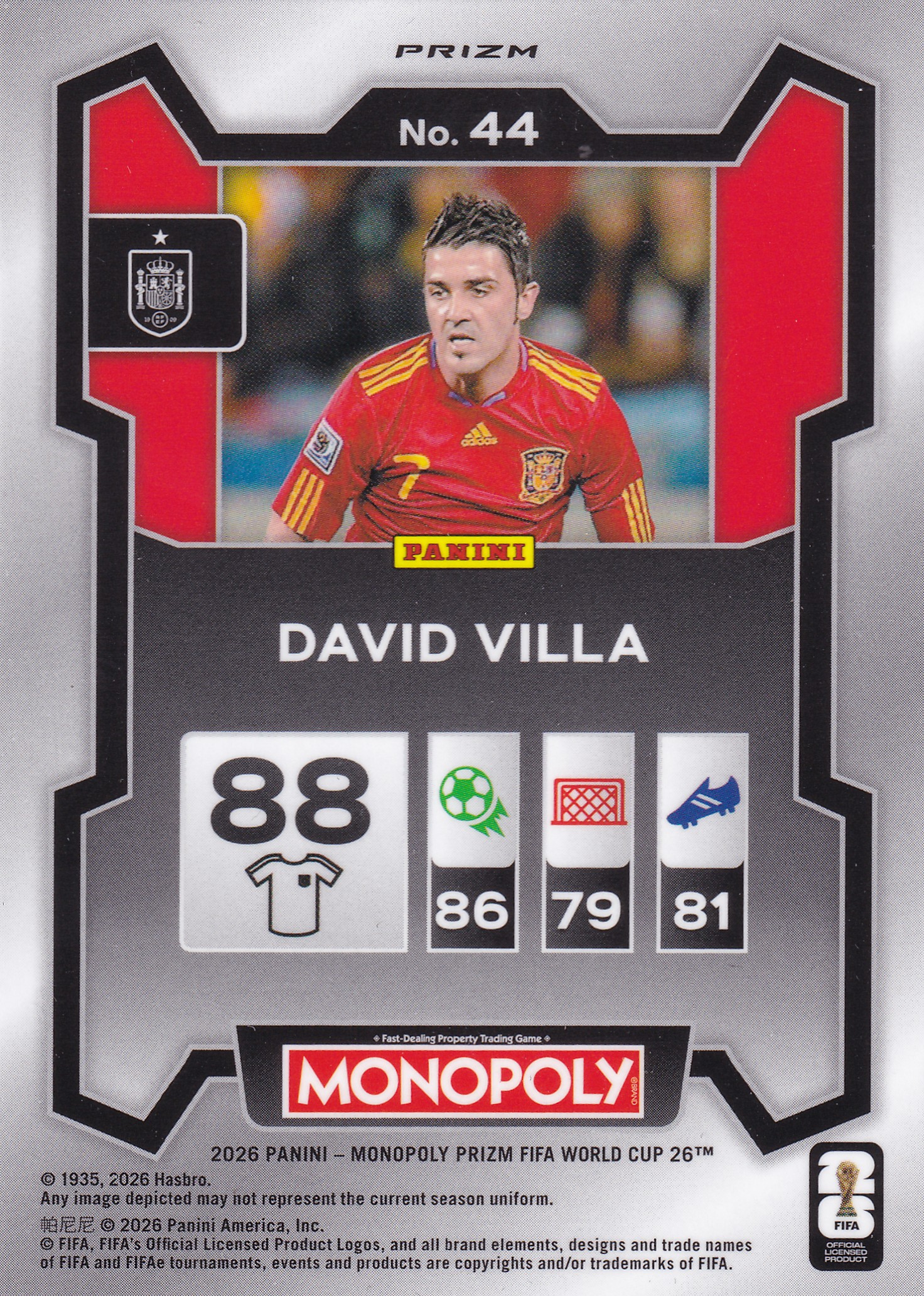 David Villa Gold Cracked Ice Prizm