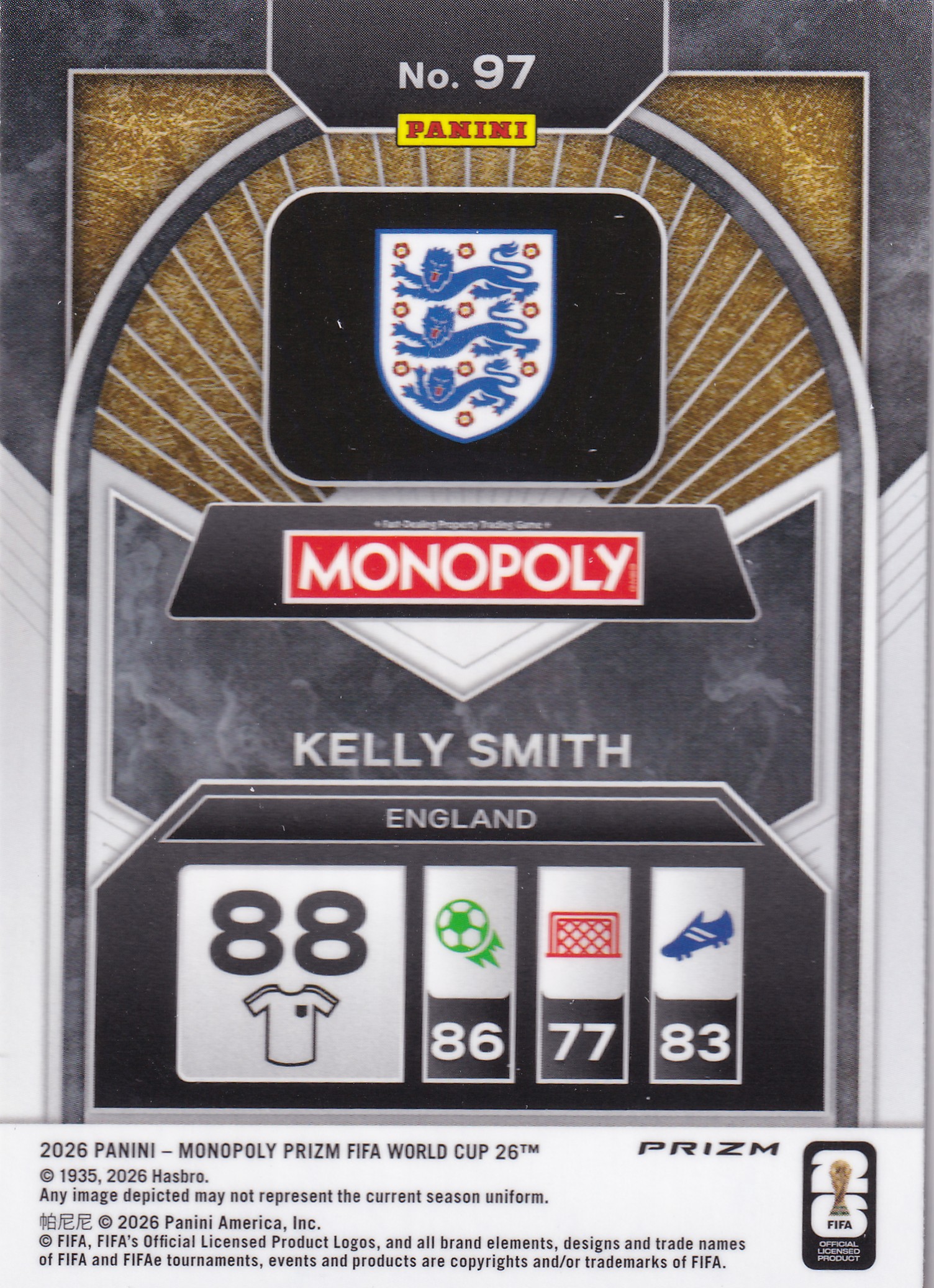 Kelly Smith Gold Cracked Ice Prizm