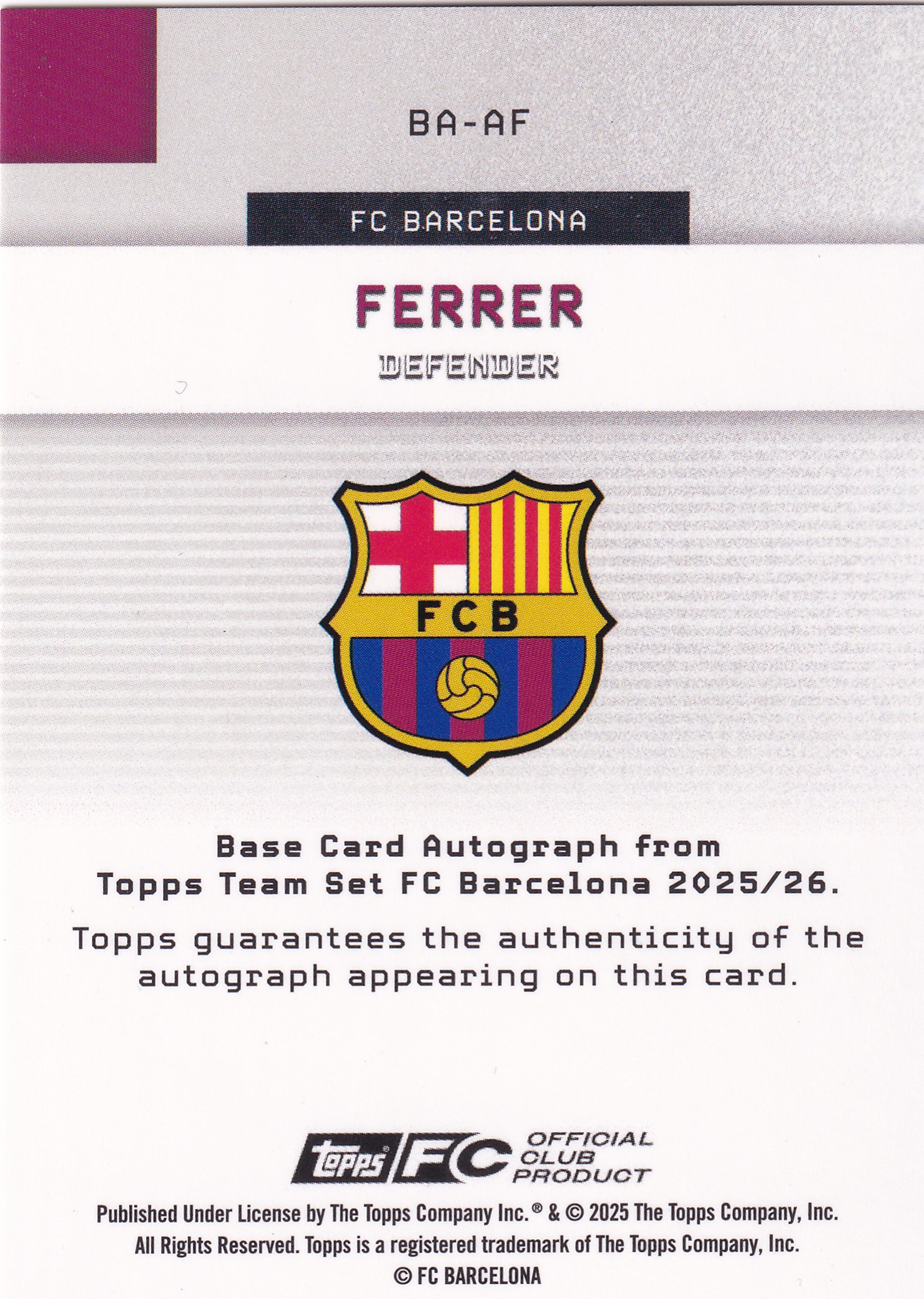 Albert Ferrer Auto /75